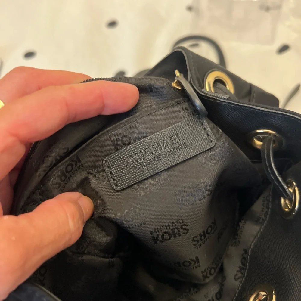 Michael Kors Black Backpack with Gold Stud Accents - Picture 2 of 3